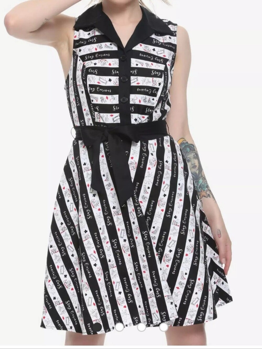 Her Universe Disney Alice In Wonderland Striped Fit & Flare Dress - Picture 3 of 4